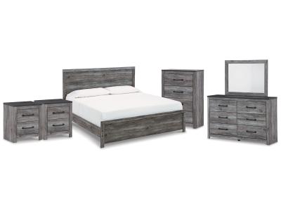 Signature Design by Ashley® Bronyan King Panel Bed Dresser Mirror Chest and 2 Nightstands - B1290B8