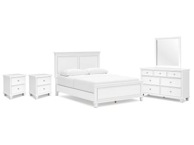 Signature Design by Ashley® Fortman Queen Panel Bed Dresser Mirror and 2 Nightstands - B680B16