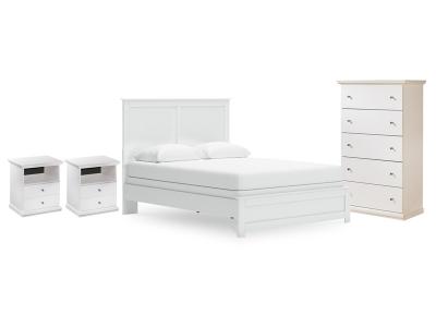 Signature Design by Ashley® Bostwick Shoals Queen Panel Bed Chest and 2 Nightstands - B139B59