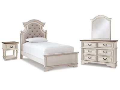 Signature Design by Ashley® Realyn Twin Panel Bed Dresser Mirror and Nightstand - B743B76