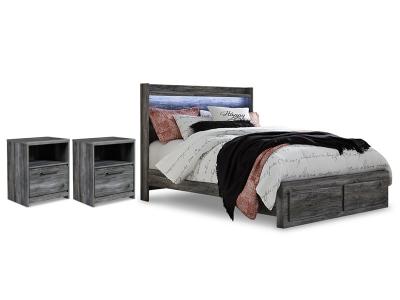 Signature Design by Ashley® Baystorm Queen Panel Storage Bed and 2 Nightstands - B221B84
