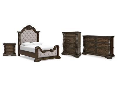 Signature Design by Ashley® Maylee Queen Upholstered Bed, Dresser, Chest and Nightstand - B947B12