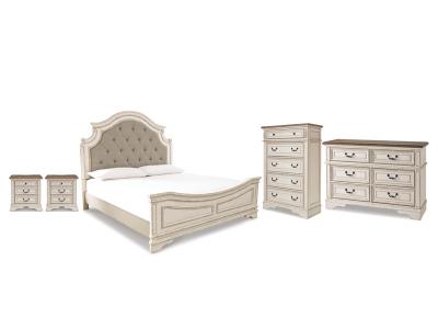 Signature Design by Ashley® Realyn King Panel Bed Dresser Chest and 2 Nightstands - B743B75
