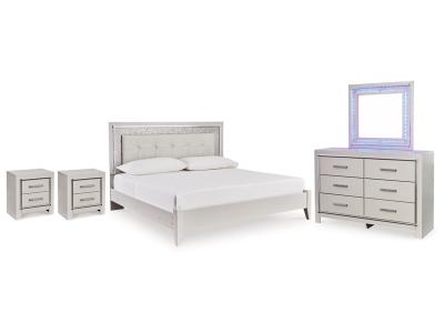 Signature Design by Ashley® Zyniden King Upholstered Panel Bed Dresser Mirror and 2 Nightstands - B2114B21