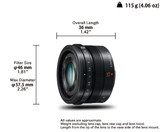 Panasonic HX015 Leica Dg Summilux Fixed Focal Length Lens -