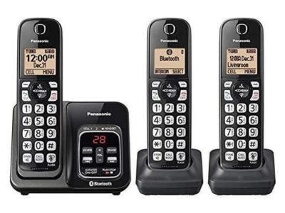 Panasonic Link2Cell Bluetooth Cordless Phone with Voice Assist and Answering Machine - KX-TG273SK