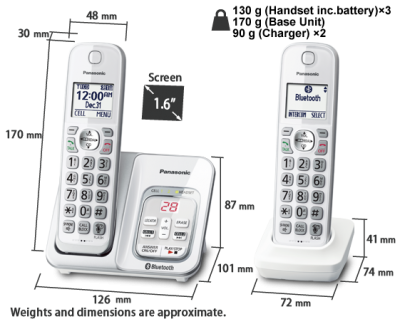 Panasonic Cordless Phone With Link to Cell And Bluetooth - KXTGD593W