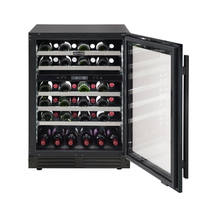 24" Marathon Built-in Dual Zone Wine Cooler in Black Steel - MWC56-DBLS