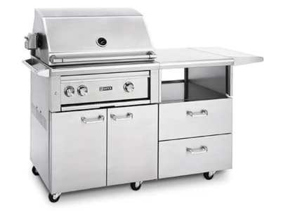 30" Lynx Grill with Trident Burner and Rotisserie on Mobile Kitchen Cart - L30PSR-M