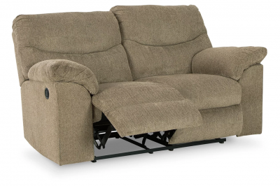 Ashley Alphons Manual Reclining Loveseat in Briar - 2820286