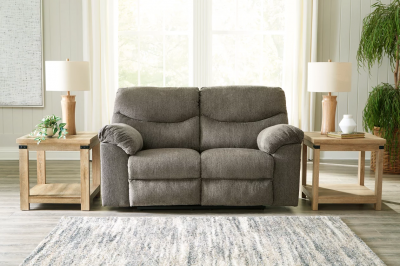 Ashley Alphons Manual Reclining Loveseat in Putty - 2820186