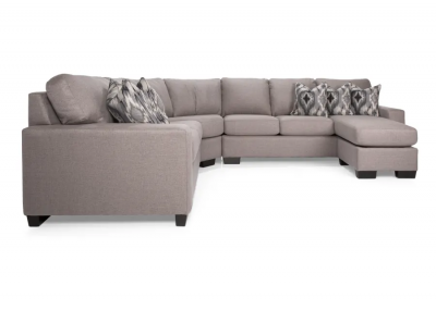 Decor-Rest Alessandra Right Facing My Custom 3 Piece Sectional in Joey Wood/ Pigeon Oreo - Alessandra Sectional (Right)