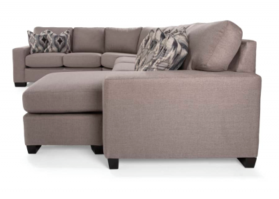 Decor-Rest Alessandra Right Facing My Custom 3 Piece Sectional in Joey Wood/ Pigeon Oreo - Alessandra Sectional (Right)