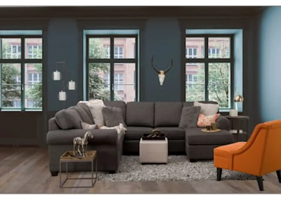 Decor-Rest Astro Right Facing 2 Piece Sectional in Peppercorn - Astro Sectional (Right)