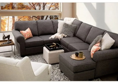 Decor-Rest Astro Right Facing 2 Piece Sectional in Peppercorn - Astro Sectional (Right)